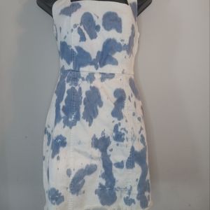 Mumu Blue from Rent the Runway Halter neck Tie-Dye Jean Dress Size Medium